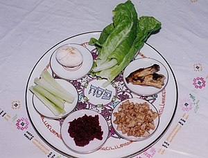 A plate with food