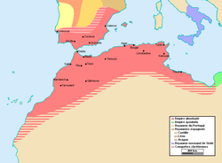 The Almohad empire at its greatest extent, c. 1180–1212.[1][2]