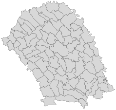 Mapa konturowa okręgu Botoszany, po lewej znajduje się punkt z opisem „Leorda”