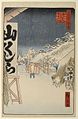 115. びくにはし雪中 （二代目広重作。現在の銀座一丁目 西銀座ランプ付近）