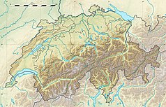 Mapa konturowa Szwajcarii, w centrum znajduje się punkt z opisem „Wodospad Reichenbach”