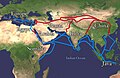 Image 19The Silk Road extending from southern Europe through Arabia, Somalia, Egypt, Persia, India and Java until it reaches China. (from History of Somalia)