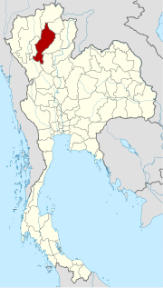 Karte von Thailand mit der Provinz Lampang hervorgehoben