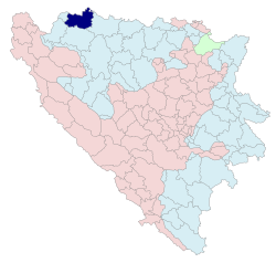 Location of Kozarska Dubica within Republika Srpska