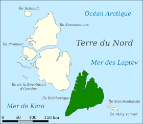 Île Bolchevique au sein de l'archipel de la Terre du Nord.