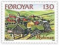 Le village de Mykines sur un timbre de 1978