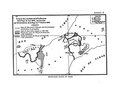 Die linke Karte von 1914 beruht auf der Einigung von 1899. Darauf begründet sich der Anspruch Osttimors auf Fatu Sinai. Die rechte Karte zum Schiedsspruch des Ständigen Schiedshofs vom 25. Juni 1914 zu den Grenzen auf Timor bietet keine Klarheit zu der hier Pulu Batek genannte Insel.