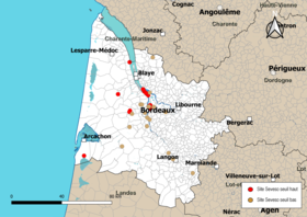 Carte des communes avec sites Seveso