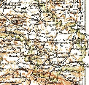 Lage der Amtshauptmannschaft Zittau 1895