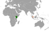 Location map for Kenya and Singapore.