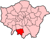 Location of the London Borough of Sutton in Greater London