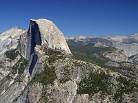 Half Dome, Yosemite, a classic granite dome and popular rock climbing destination