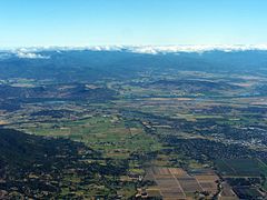 An aerial image showing various features of the Rogue Valley