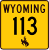 Wyoming Highway 113 marker