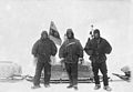 Members of the Discovery Expedition wearing thick fur mittens (1902)