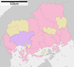 尾道大橋の位置（広島県内）