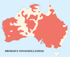 Endêmico da Austrália. Área de ocorrência destacada em vermelho.