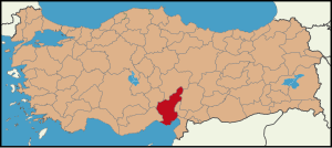 Localização da província de Adana na Turquia