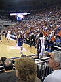 The non-student side of the O'Connell Center during the 2008 NIT Second Round. Note the video replay board in the upper left added during the 2006–2007 season.