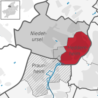 Carte situant le quartier (en rouge) au sein l'arrondissement (en gris foncé) et du reste de la ville (en gris clair)