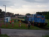 Ausfahrt aus dem Bahnhof Kunowice, Sonderfahrt vom 30. Juni 2012