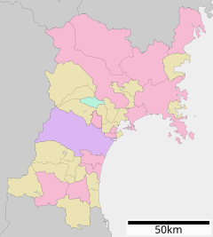 宮城学院中学校・高等学校の位置（宮城県内）