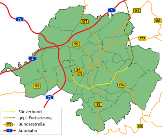 Verlauf und Planungen für den Weiterbau des Südrings