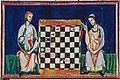 Image 33Some of the earliest examples of chess-related art are medieval illustrations accompanying books or manuscripts, such as this chess problem from the 1283 Libro de los juegos. (from Chess in the arts)