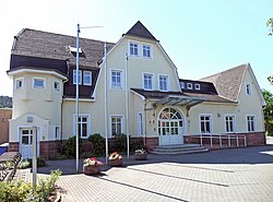 The town hall (former railway station)