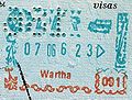 DDR-Visumstempel Wartha, 1986