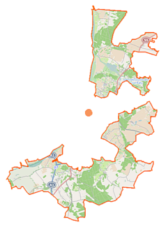 Mapa konturowa gminy wiejskiej Grudziądz, po prawej nieco u góry znajduje się punkt z opisem „Lotnisko Grudziądz-Lisie Kąty”