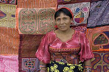 Guna woman selling Molas in Panama City