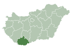 Location of Baranya Coonty