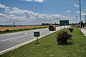 A 3-as főút Encsnél, a 221. kilométerszelvényben