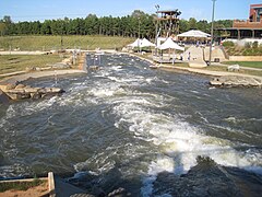 Competition channel downstream from the bridge.