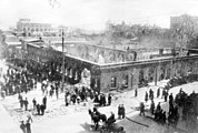 The building of the editorial office of Kaspi newspaper on Nikolayevskaya street ruined during the March days