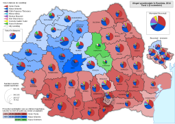 Distribuția geografică a voturilor pe județe (primul tur)