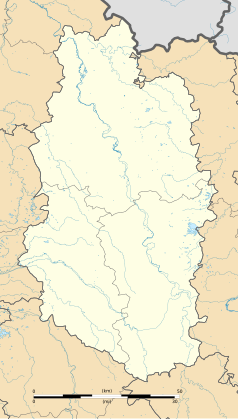 Mapa konturowa Mozy, blisko centrum na prawo u góry znajduje się punkt z opisem „Herméville-en-Woëvre”