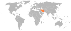 نقشهٔ مکان‌نمای Czech Republic و Iran