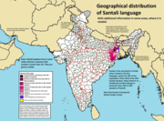 Aire de diffusion du santali.