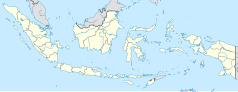 Mapa konturowa Indonezji, u góry nieco na prawo znajduje się punkt z opisem „Tomohon”