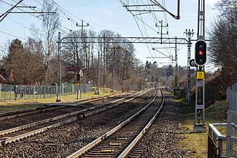 Södra stambanans spår i Tjörnarp, Skåne.