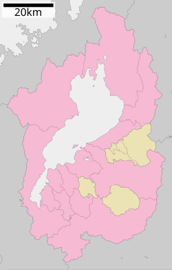 甲南町深川の位置（滋賀県内）