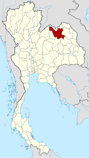 Karte von Thailand mit der Provinz Udon Thani hervorgehoben