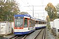 Durchgehend nieder­fluriger Beiwagen des Typs SB9 in Darmstadt