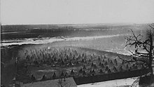 Island covered with hundreds of teepees