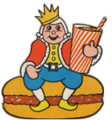 Insigne a Burger King saeculo 1960 et 1970.