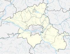 Mapa konturowa powiatu toruńskiego, blisko centrum na prawo u góry znajduje się punkt z opisem „Turzno”