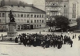 Religiøst friluftsmøte, Tordenskiolds plass 1904. Foto: Oscar Hvalbye. Eie: Oslo museum, her fra oslobilder.no