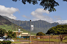 Façade of a public high school.